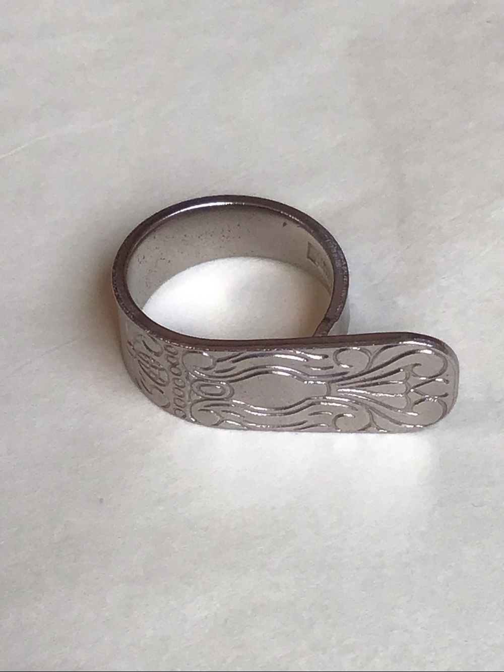 Vintage Silver Spoon Ring, Adjustable